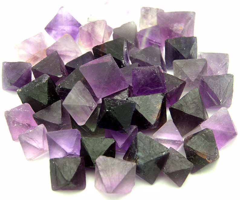 1 Lb PURPLE Fluorite Octahedron Crystals LARGE Bulk Lot Etsy