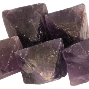 Purple Fluorite Octahedron Pieces -5pc lot-1lb- Approx. size 1.5&quot; to 2.5&quot; - 007