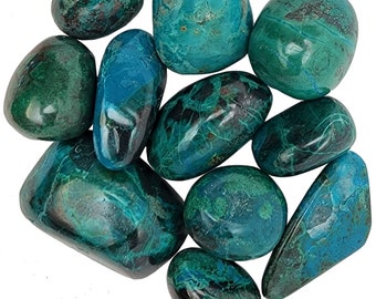 Chrysocolla Stone Tumbles - 1/2 to 1 inch - 8 Ounce - Bulk Lot