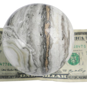 Banded Calcite Sphere - Display Specimen - 557 grams - 2.75&quot; Approx. - CAL030
