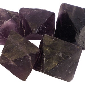 Lila Fluorit Oktaeder Stücke -5Stk Lot-1lb-Ca. Größe 1,25&quot; bis 2,5&quot; - 010