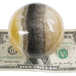 Banded Calcite Sphere - Display Specimen - 595 grams - 2.75&quot; Approx. - CAL023