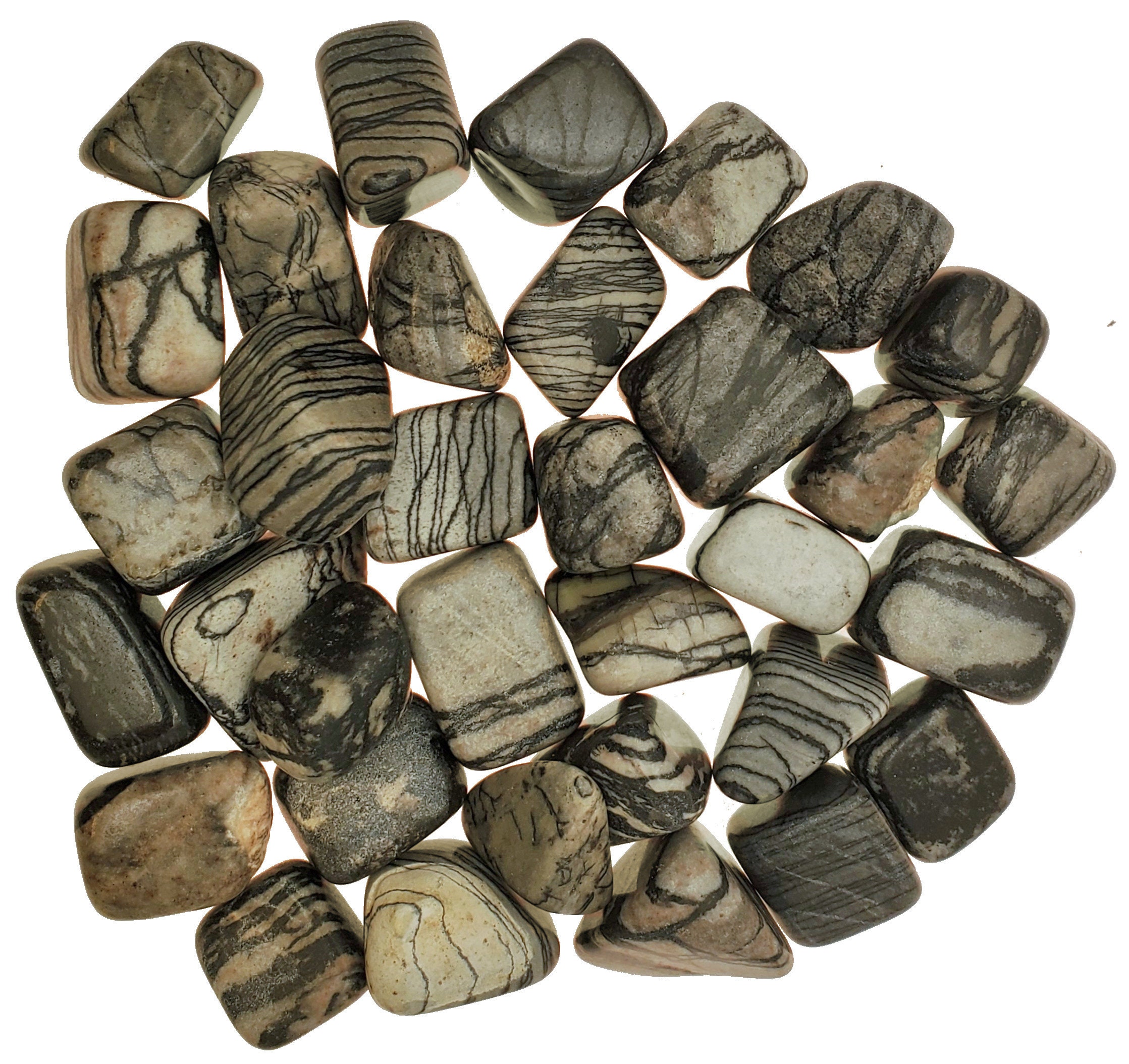Spider Web Marble Tumbles - 1/2 to 1 Inch Pieces - Bulk Lot - 1 Lb ...
