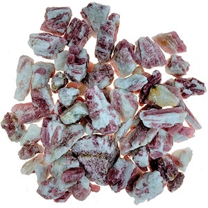 Rubellit - Rosa turmalin i matris - Medelstora grova bitar - 450 g bulk
