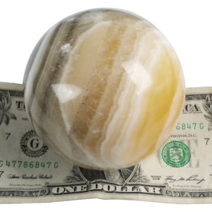Banded Calcite Sphere - Display Specimen - 612 grams - 2.75&quot; Approx. - CAL028