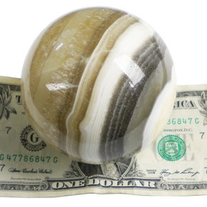 Banded Calcite Sphere - Display Specimen - 608 grams - 2.75&quot; Approx. - CAL031