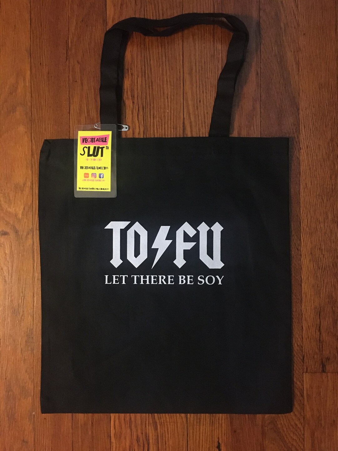 TOFU Ac-dc Tote Bag Vegan Animal Rights Activism Vegan Vegetarian Rock ...