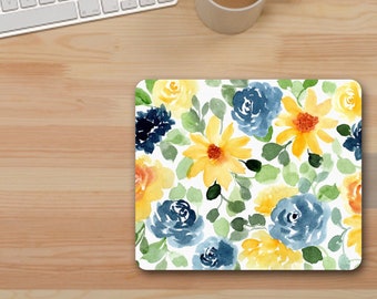 Water Color Mouse Pad. Personalized Mouse Pad. Monogram Mouse Pad. Office Gifts. Teacher Gifts. Promotional Items.Floral Mouse Pad. F4