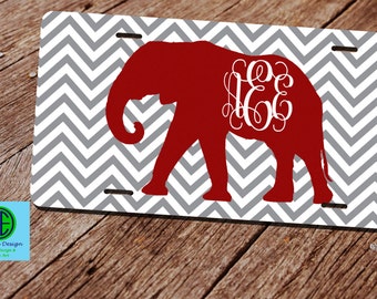 Custom Personalized License Plate Auto Tag With Bangkok Elephant Design