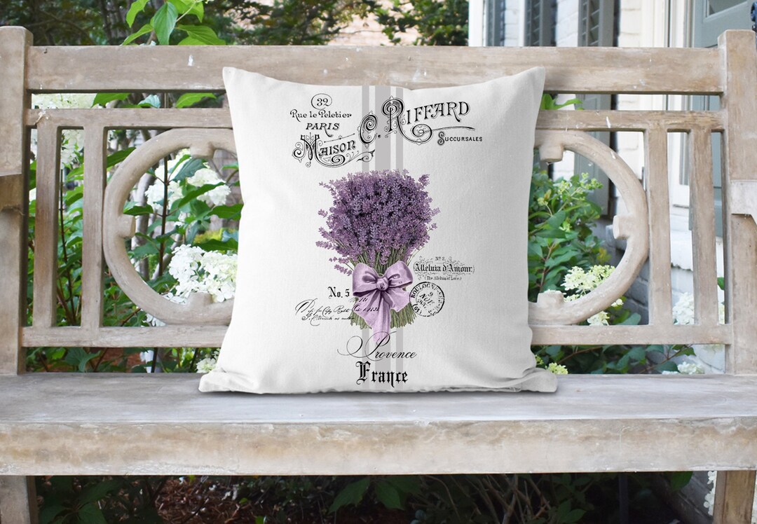 French Lavender Pillow Cover/lavender Home Decor/shabby Chic Pillow Cover/french Country Decor