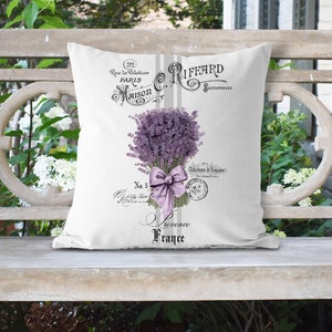 French Lavender Pillow Cover/Lavender Home Decor/Shabby Chic Pillow Cover/French Country Decor/Country Decor/Decorative Pillow/French Pillow