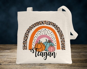 Personalized TRICK or TREAT BAG, Customized Shopping Bag,  Fall Goodie Bag, Halloween Tote Bag, Black Cat Halloween Bag,