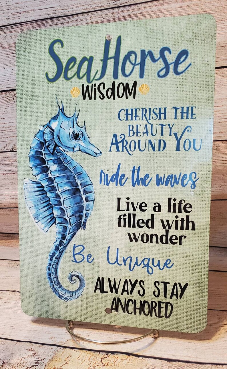 Seahorse-metal Seahorse Sign-seahorse Wisdom Sign Beach - Etsy