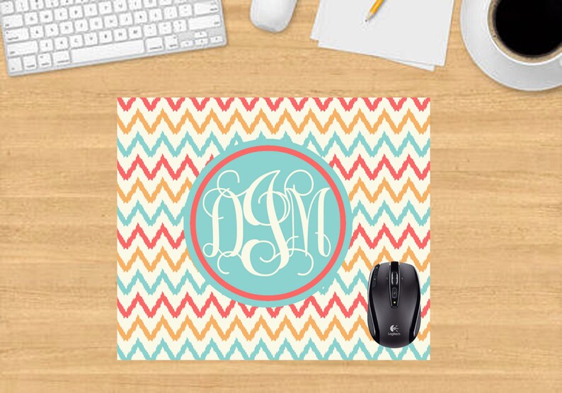 Custom Mouse Pad. Chevron Monogram Mouse Pad. Personalized Etsy