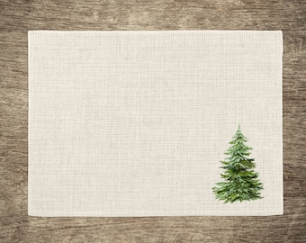 Holiday Placemat-Set of 4 Winter Placemats-Christmas Tree Placemats-Farmhouse Set of 8 Placemats-Christmas Placemats