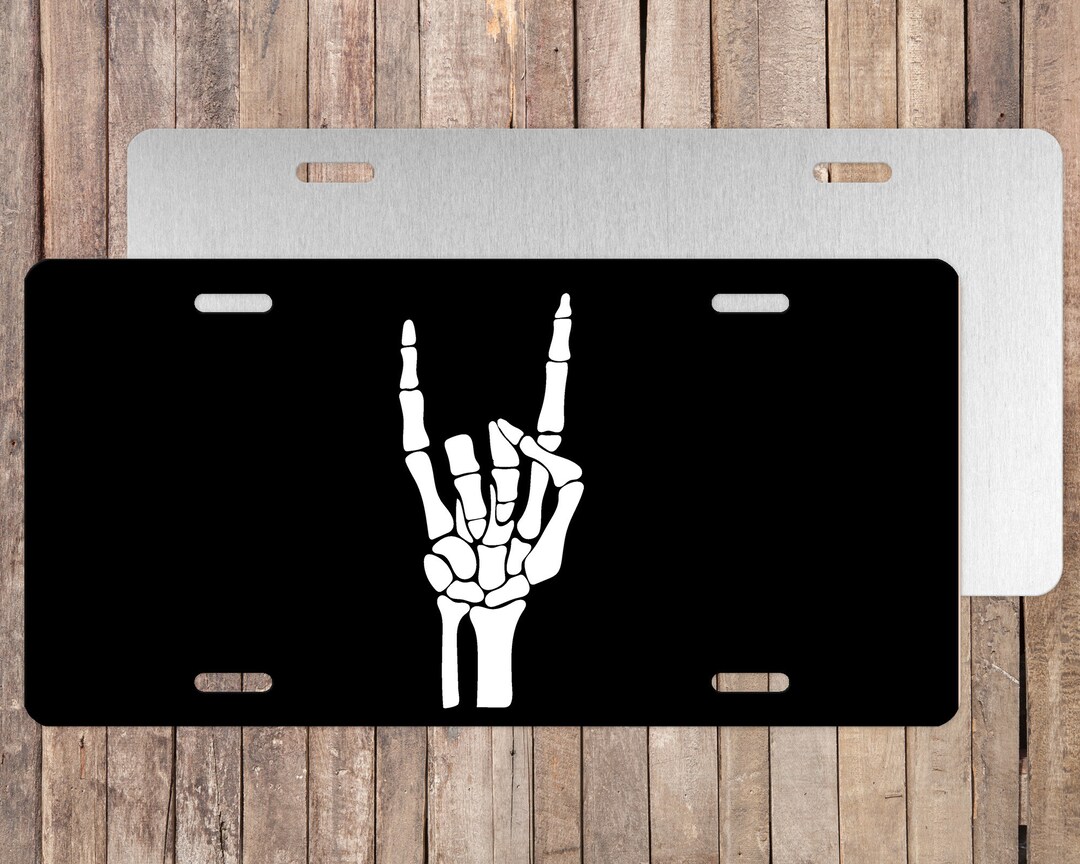Rock on Skelton License Plate, Rock on License Plate - Etsy