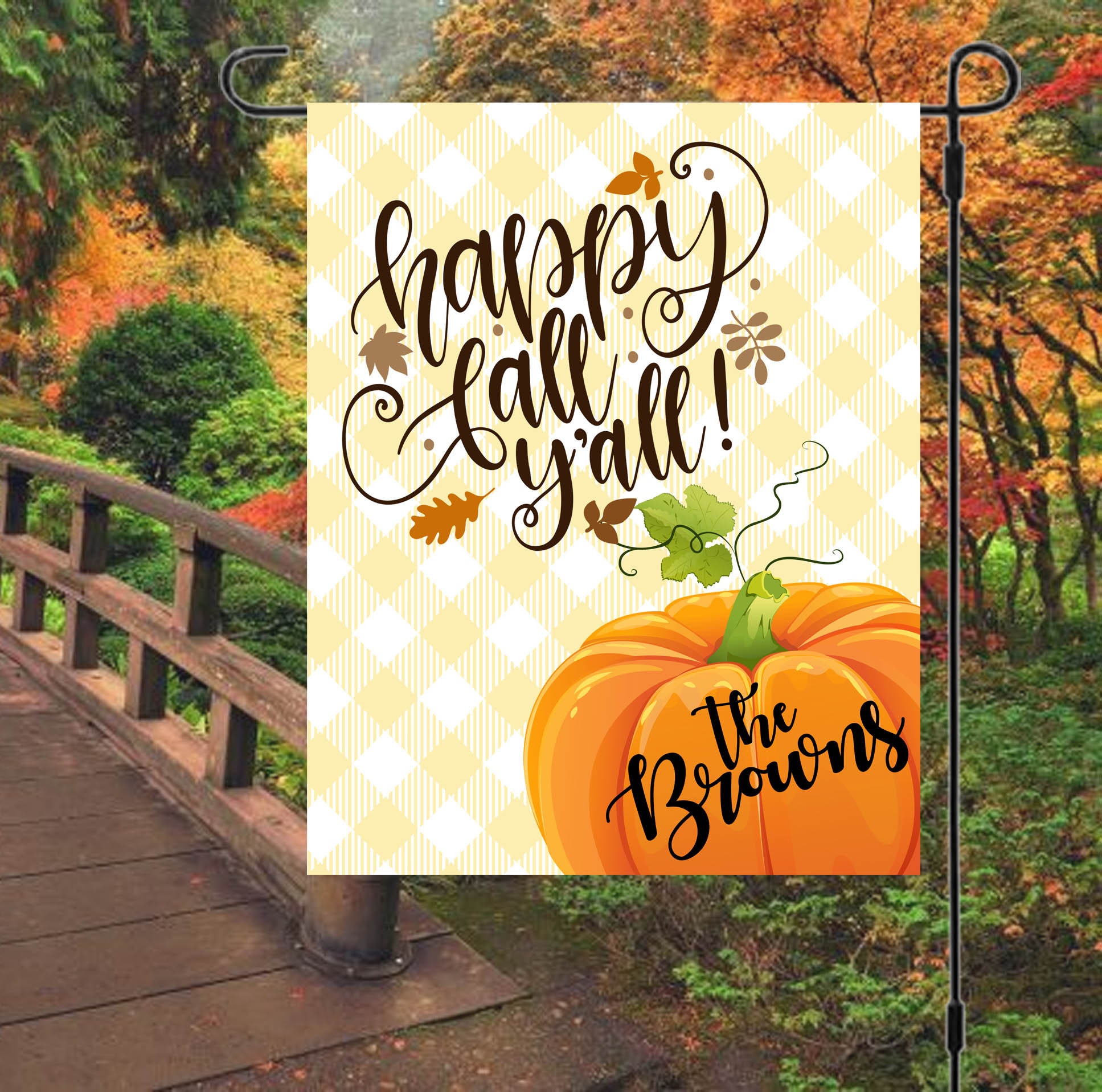 Bandera del jardín de otoño Bandera del jardín personalizado | Etsy