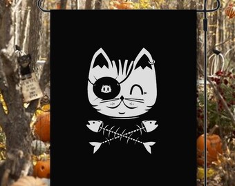 Custom Halloween Cat Garden Flag, Halloween Trick or Treat Flag, Cat Garden Flag, Halloween Flag