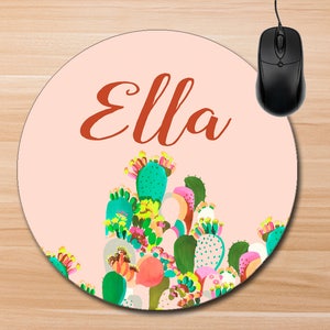 Cactus Mouse Pad/Monogram Cactus Mouse Pad/Blooming Cactus Mouse Pad/Teacher Gifts/Office Gifts/Home Office/Personalized Office Gift/