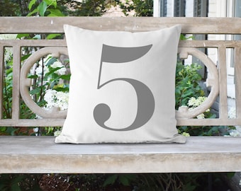 Number 18x18 Pillow//Custom Pillows//Housewarming Gifts//Pillow Cover//Throw Pillow//Custom Number Pillow