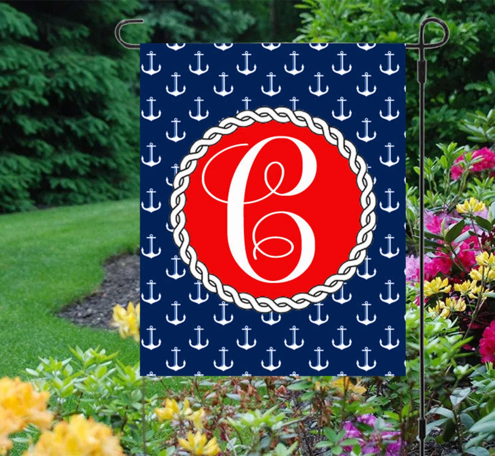 Custom Garden Flag. Monogram Garden Flag. Custom Yard Flag. Etsy