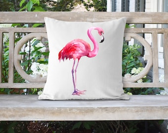 Watercolor Flamingo 18x18 Pillow/Custom Pillow/Pillow Cover/Nautical Pillow/Flamingo Pillow/Beach House Pillow/Housewarming Gift/Beach House