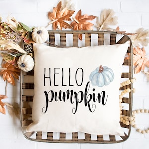 Fall Pillow Cover, Hello Pumpkin Pillow Cover, Farmhouse Pillow Cover,Fall Decor,Pumpkin Pillow Cover, Fall Decor