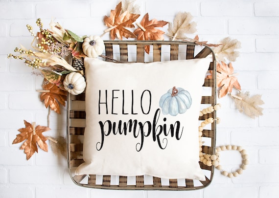 Fall Pillow Cover, Hello Pumpkin Pillow Cover, Farmhouse Pillow Cover,Fall Decor,Pumpkin Pillow Cover, Fall Decor