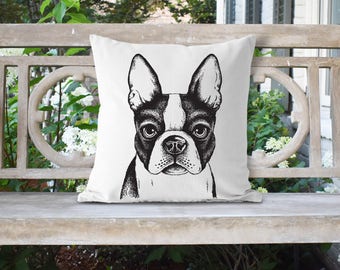 Boston Terrier 18x18 Pillow//Custom Pillows//Housewarming Gifts//Pillow Cover//Throw Pillow