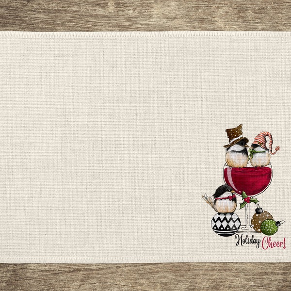 C&F Home - Christmas Chickadee Red Placemat