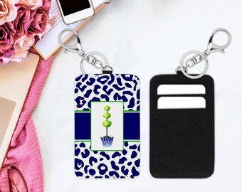 Personalized Cardholder Keychain, Key Fob Wallet, Cardholder Keychain, Gift Card Holder, Ginger Jar Card Holder, ID Holder