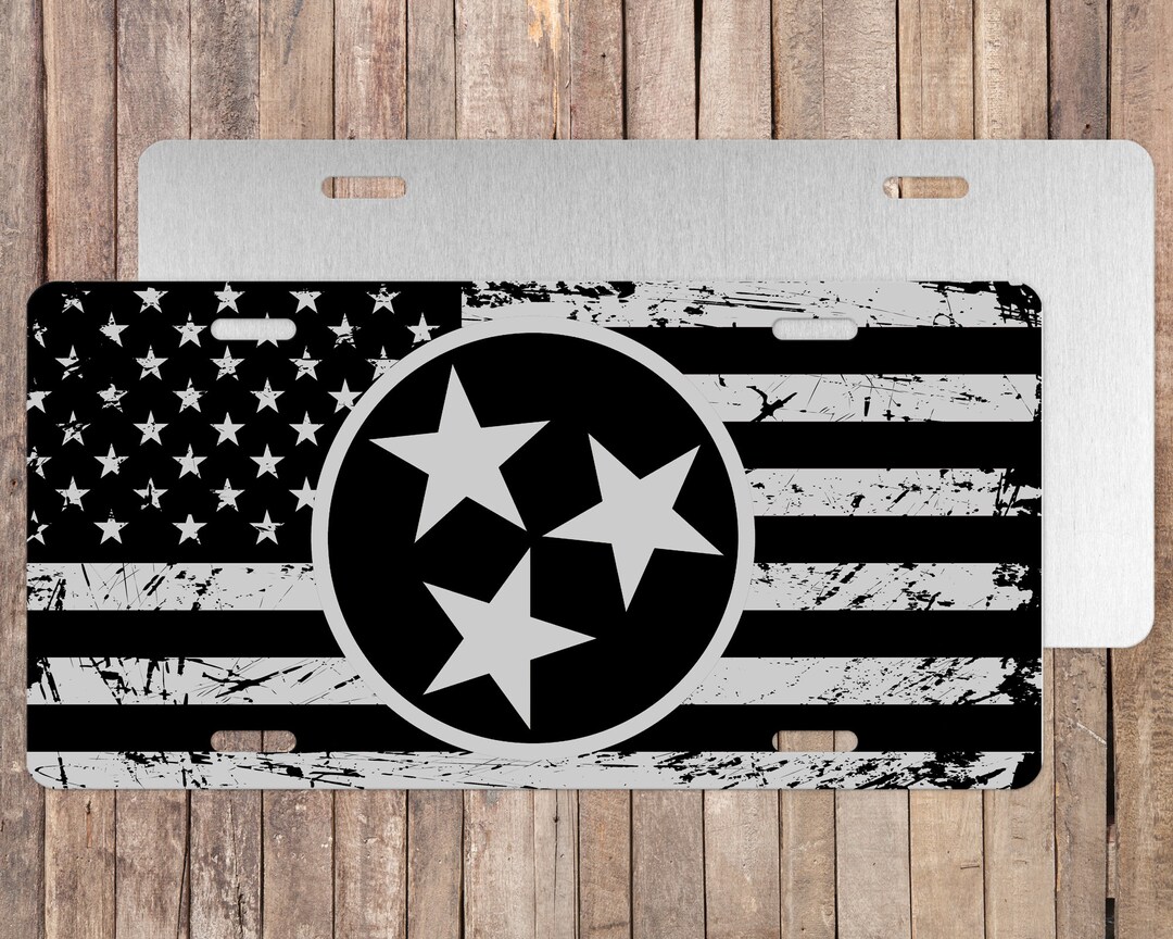 Tn Plate Sticker Tennessee Tristar License Plate/black TN Tri Star License Plate/black ...