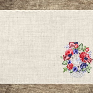 Independence Day Place Mats, 4th of July Linen Place Mats, Fourth of July Kitchen Decor, 4th of July Dining Room Decor