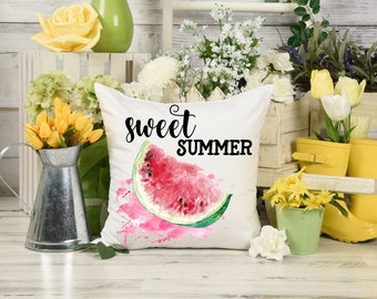 Watermelon Pillow Cover, Sweet Summer Throw Pillow Case, Summer Pillow,Watermelon Pillow, Sweet Summer Time, Housewarming Gift,Wedding Gift