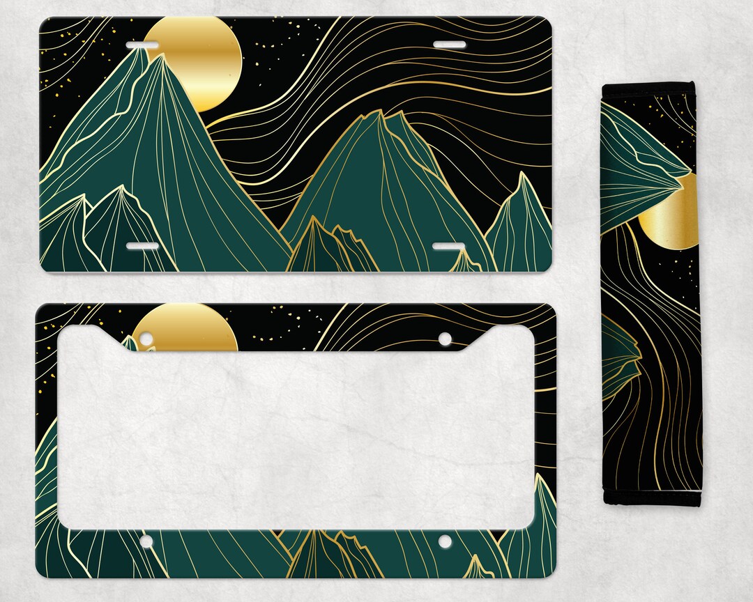 Retro Mountain License Plate, Adventure Plate Frame, Camper License