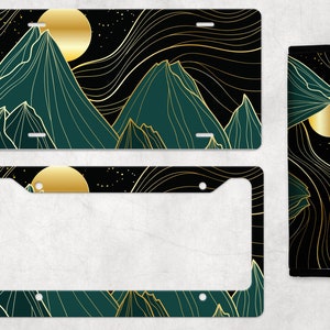 Retro Mountain License Plate, Adventure Plate Frame, Camper License Plate, RV License Plate, Vintage License Plate