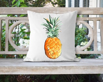Pineapple Pillow/18x18/Custom Pillows/Housewarming Gifts/Pillow Cover/Throw Pillow/Watercolor Pineapple/Beach House Pillow/Pineappe Decor