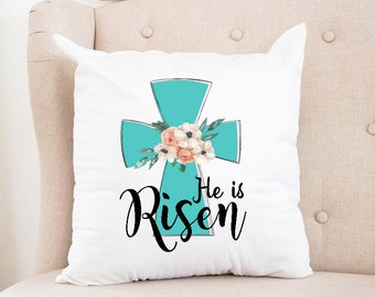 Easter Pillow Cover, He Is Risen Pillow Cover, Easter Pillow Easter Throw Pillow, Pillow Cover