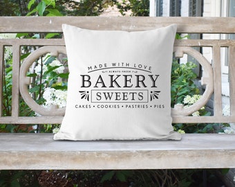 Bakery Farmhouse 18x18 Pillow//Custom Pillows//Housewarming Gifts//Pillow Cover//Throw Pillow//Farm House Pillow Cover