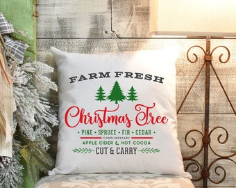 Christmas Tree Farm Pillow Cover,Christmas Tree Farm Throw Pillow,Throw Pillow Cover, Holiday Pillow Cover,Christmas Pillow, Christmas Decor