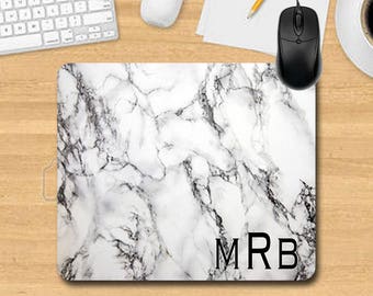 Mouse Pad. Personalized Mouse Pad. Monogram Mouse Pad. Office Gifts. Teacher Gifts. Promotional Items."Marble" Look Mouse Pad