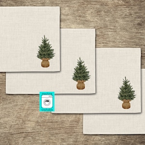 Holiday Placemat-Set of 4 Winter Placemats-Christmas Tree Placemats-Farmhouse Set of 8 Placemats-Christmas Placemats