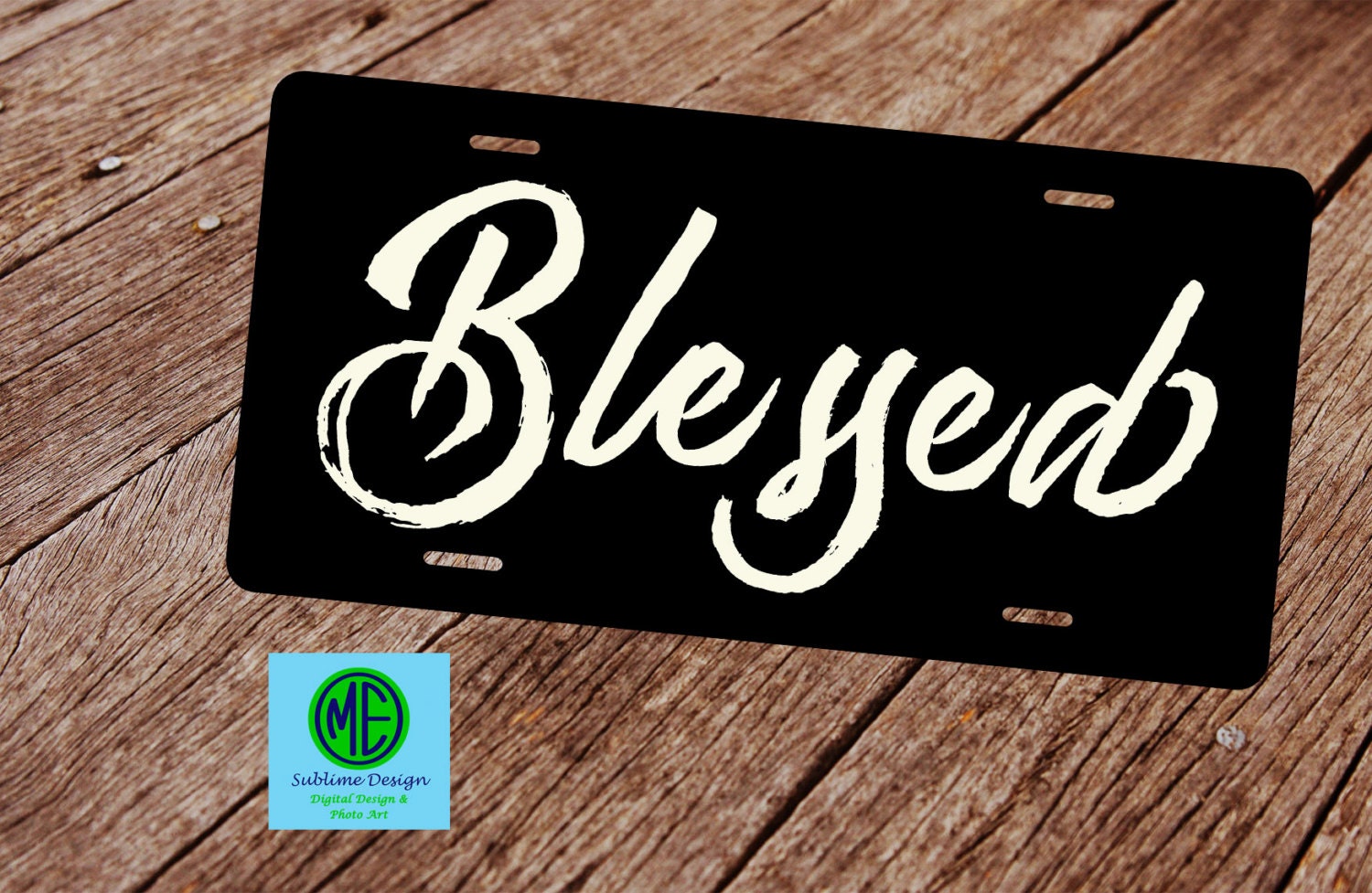 Blessed License Plate. License Plate Frame. Black License Etsy