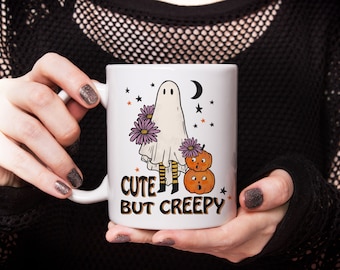 Cute But Creepy Halloween Mug| Halloween Ghost Mug| Spooky Coffee Mug| Halloween Coffee Mug