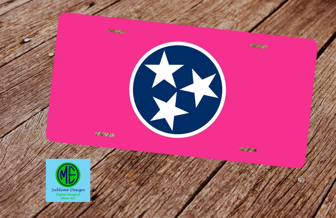 Tennessee Tri Star License Plate. License Plate Frame. Custom Etsy