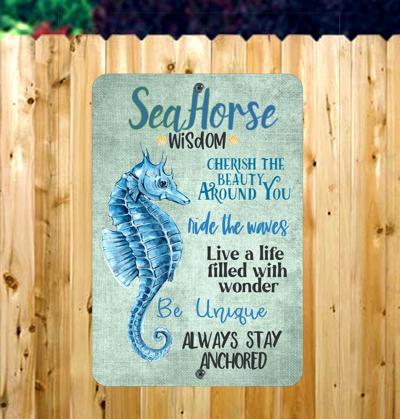 Seahorse-metal Seahorse Sign-seahorse Wisdom Sign Beach - Etsy