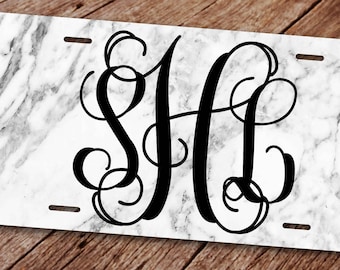Marble Look License Plate. Marble License Plate Frame, Marble Car Coasters,Custom License Plate. License Plate Frame. Monogram Car Tag.