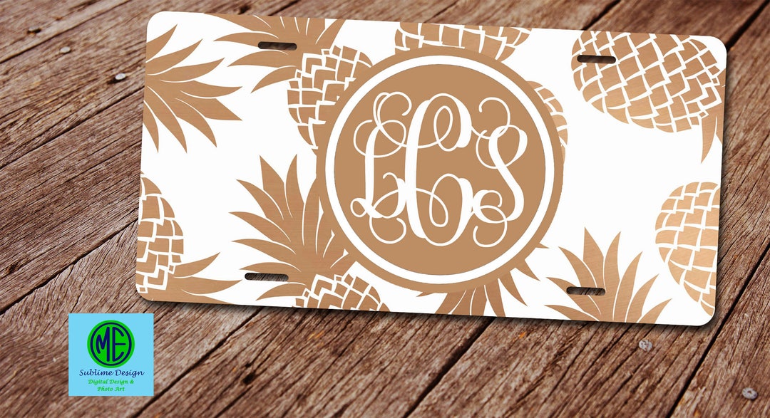 Pineapple License Plate. Monogram Pineapple License Plate. Pineapple