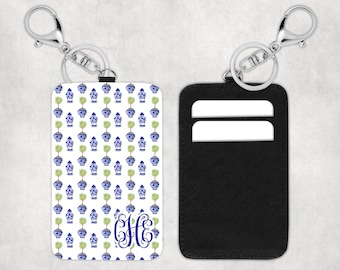 Personalized Cardholder Keychain, Key Fob Wallet, Cardholder Keychain, Gift Card Holder, Ginger Jar Card Holder, ID Holder