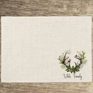 Holiday Placemat-Set of 4 Christmas Placemats-Christmas Deer Placemats-Farmhouse Set of 8 Placemats-Christmas Placemats